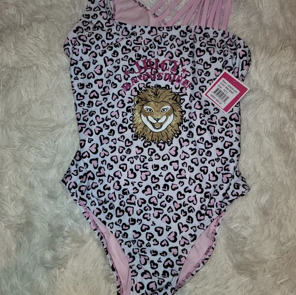 Juicy Couture Black Label Girls One Piece Swimsuit - Size 10/12 - NWT